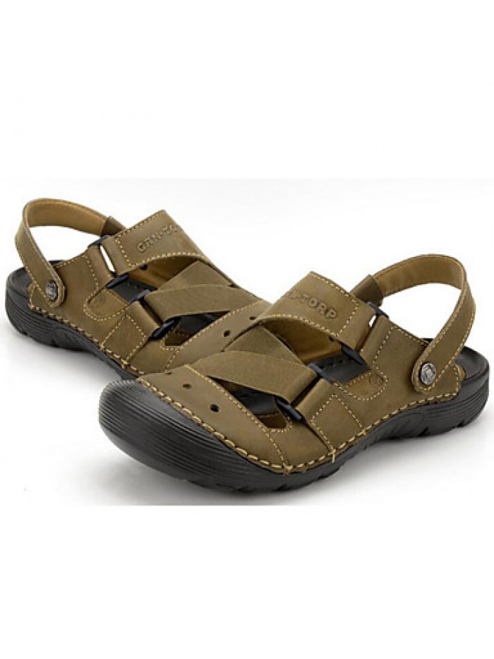 Men's Shoes Outdoor / Office & Career / Athletic / Dress / Casual Nappa Leather Sandals Khaki