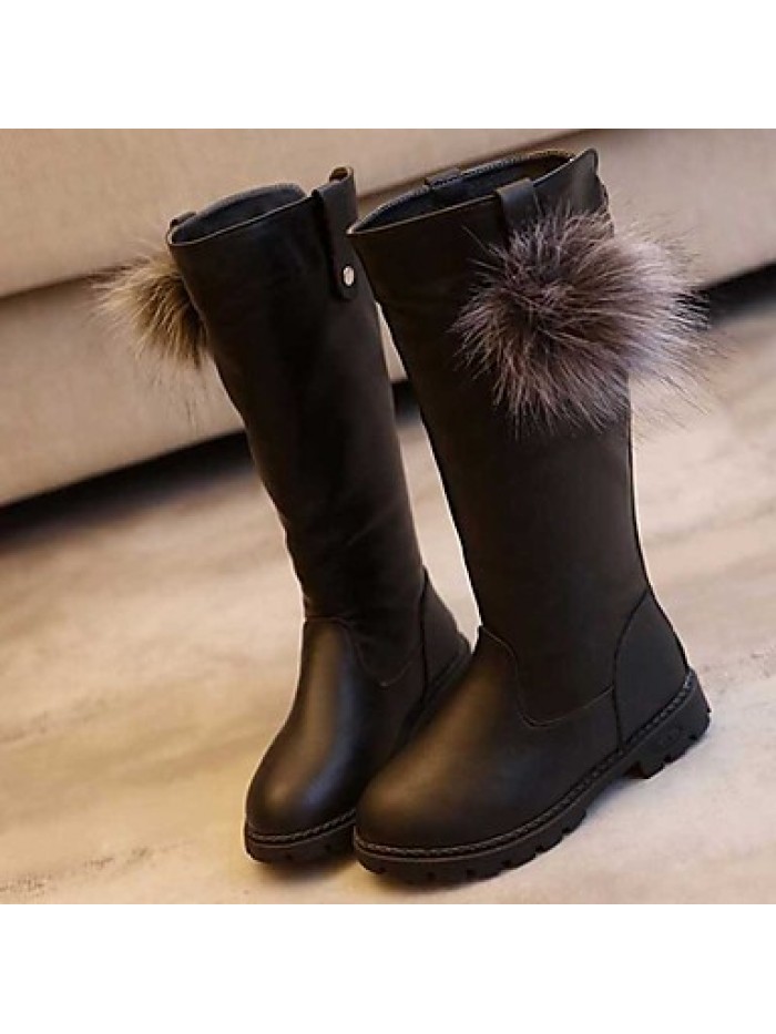 Girl's Boots Spring / Fall / Winter Snow Boots / Motorcycle Boots / Bootie / Comfort Leather Outdoor / Casual Slip-on