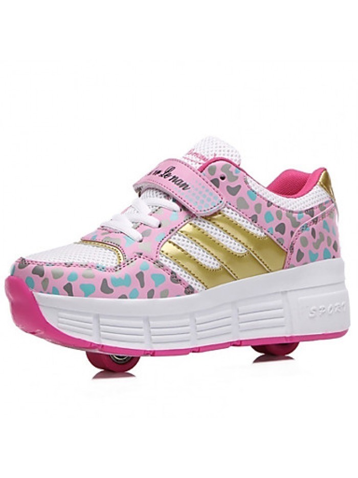 Unisex Boys Girls Sneakers Fall / Winter Roller Skate Shoes Outdoor / Athletic Hook & Loop / Pink / Blue / Skate Shoes