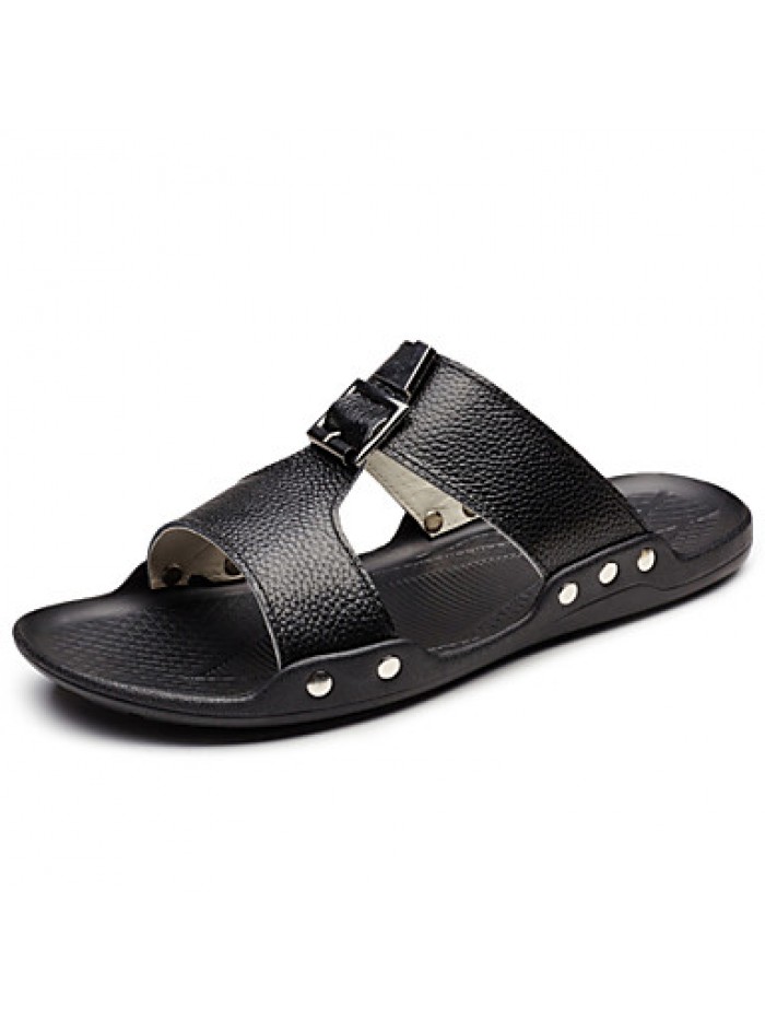 Men's Shoes Outdoor / Office & Career / Casual Leather Sandals Black / Yellow / White