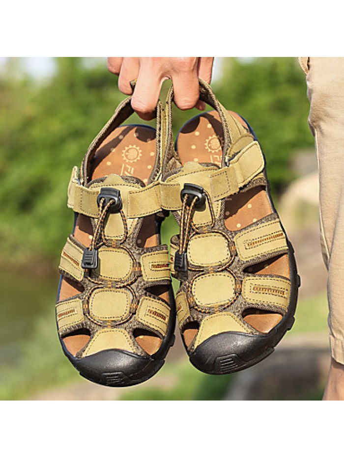 Men's Shoes Outdoor / Casual Synthetic Sandals Brown / Yellow / Khaki