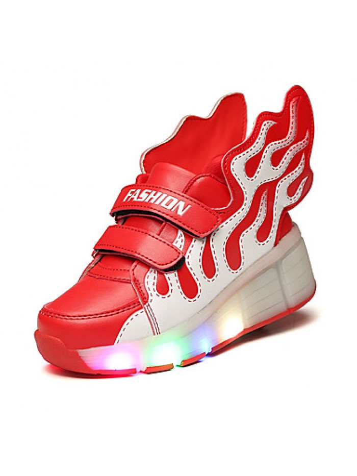 LED's Shoes Girl's Flats Summer Roller Skate Shoes PU Casual Flat Heel LED Blue / Yellow / Red Others