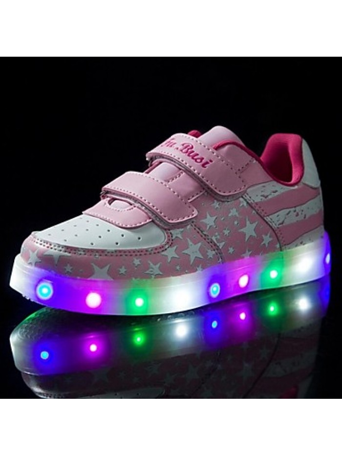 Kid Boy Girl Upgraded USB Charging LED Light Sport Shoes Flashing Sneakers USB Charge (Pink)