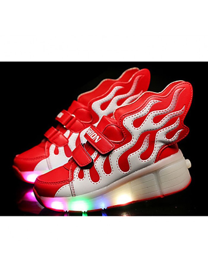 LED's Shoes Girl's Flats Summer Roller Skate Shoes PU Casual Flat Heel LED Blue / Yellow / Red Others