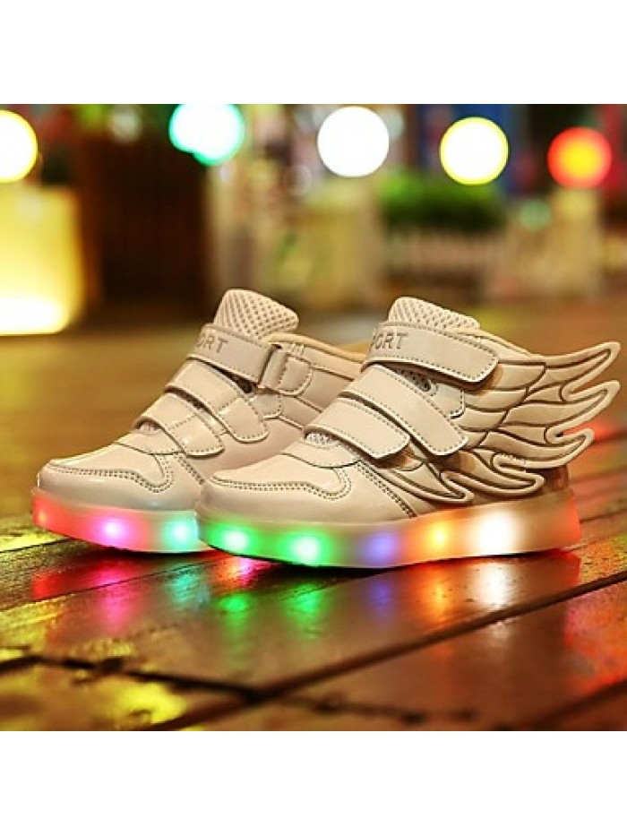 Girl's LED Shoes Sneakers Comfort / Flats Athletic / Casual / Magic Tape / wings / LED Blue / Pink / Red / White