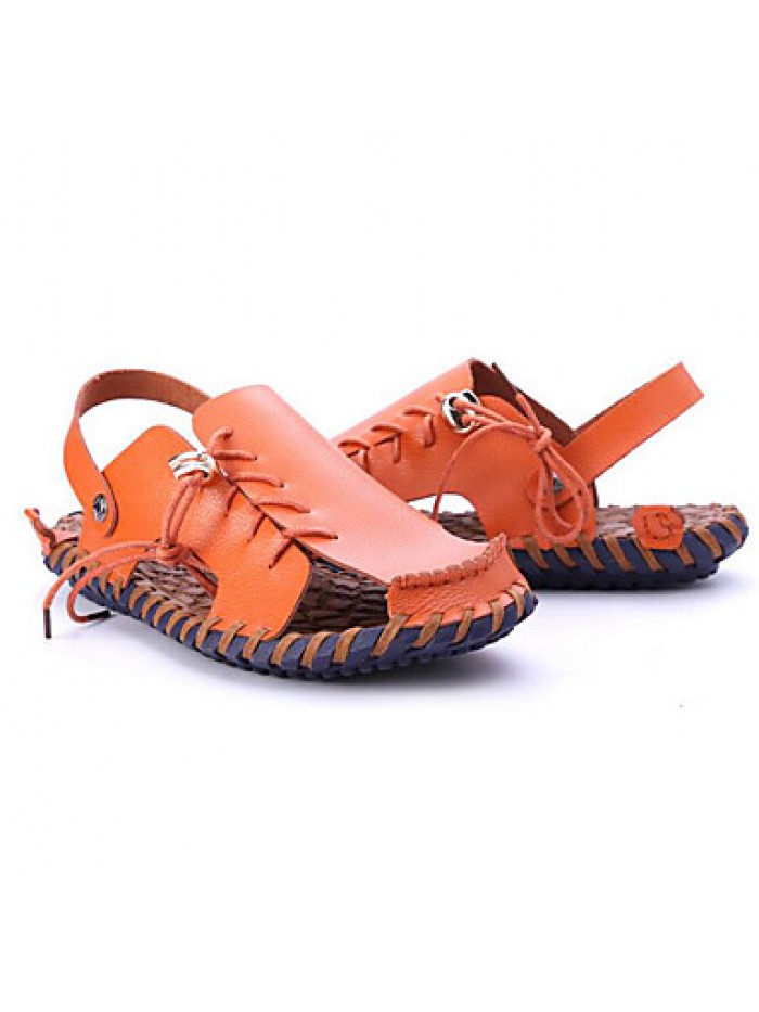 Men's Shoes Outdoor / Office & Career / Athletic / Dress / Casual Nappa Leather Sandals Black / Brown / White