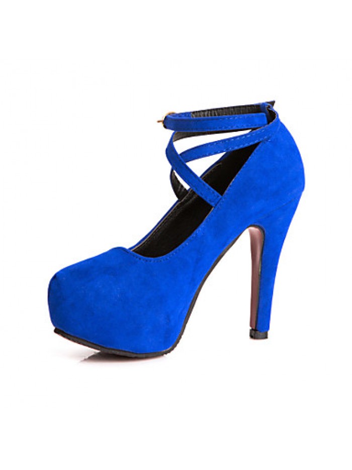 Women's Summer Heels Suede Dress Stiletto Heel Black / Blue / Red