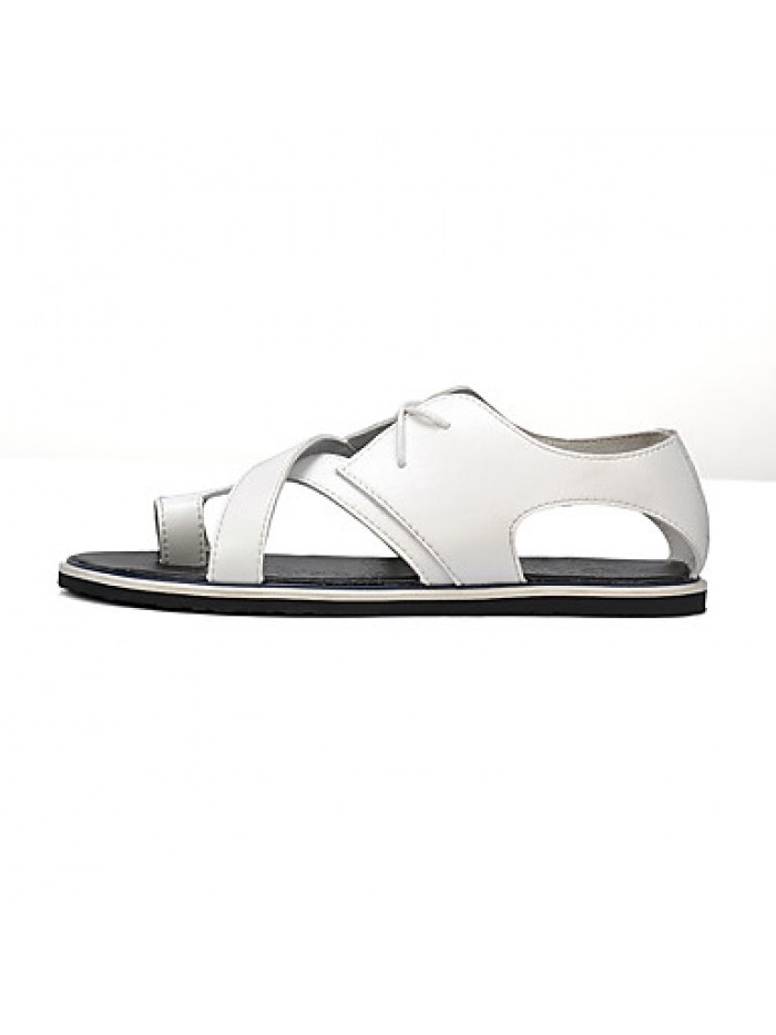 Men's Shoes Casual Leatherette Sandals Black / White