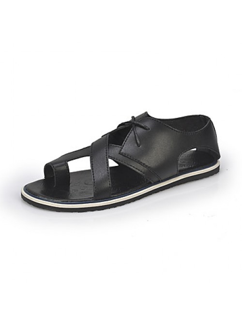 Men's Shoes Casual Leatherette Sandals Black / Whi...