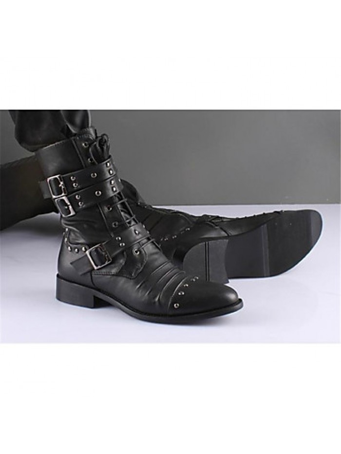 Shoes Casual Leather Boots Black