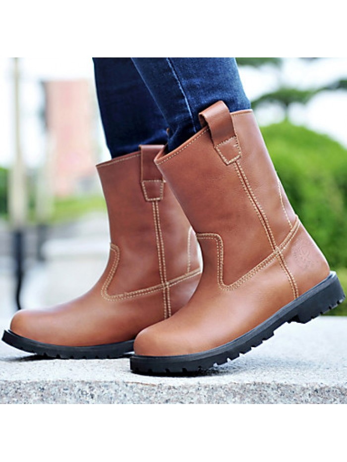 Shoes Outdoor / Athletic / Casual Leather Boots Black / Brown