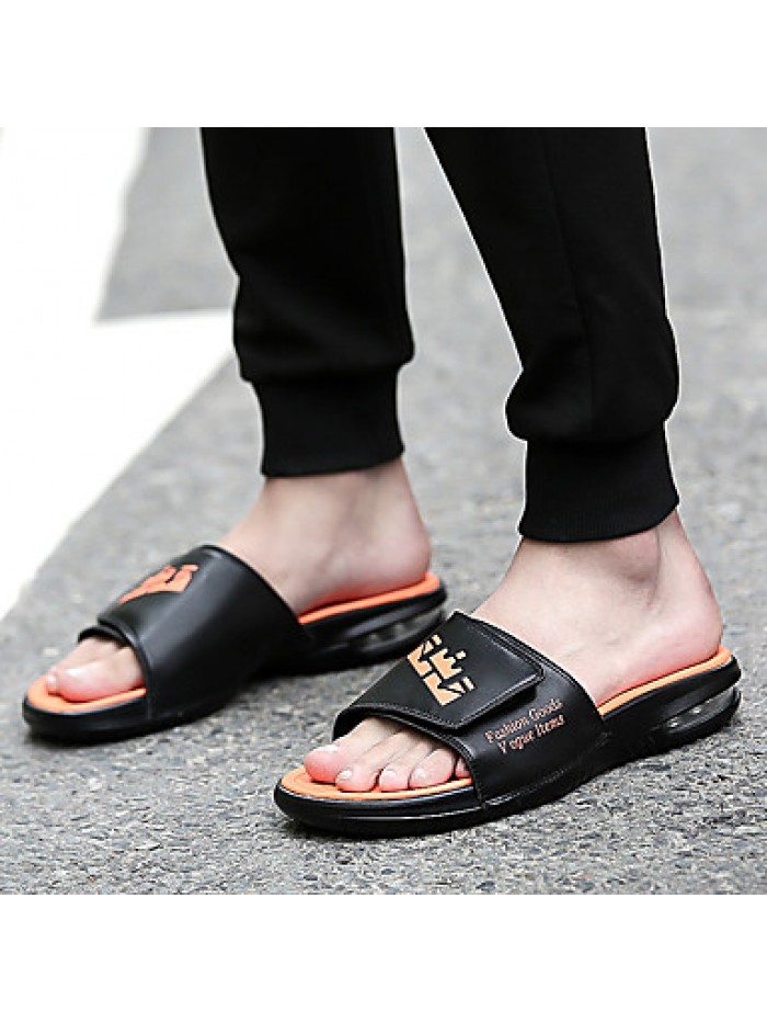 Men's Slippers Casual/Beach/Home Fashion Microfibre Leather Slip-on Shoes Slide Sandals 39-44