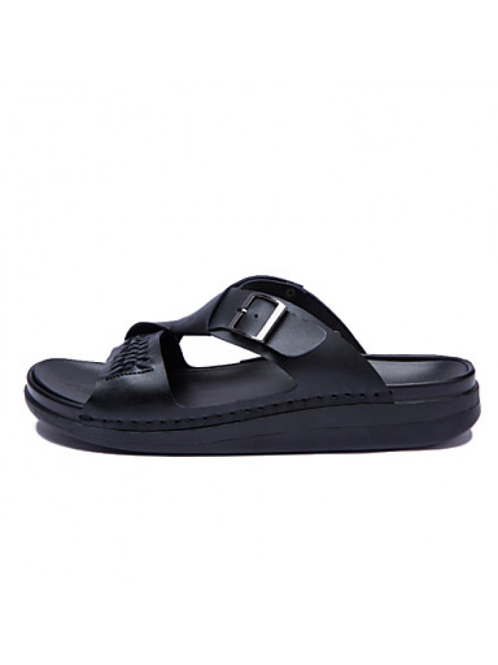 Men's Shoes Outdoor / Office & Career / Athletic / Dress / Casual Nappa Leather Slippers Black / White