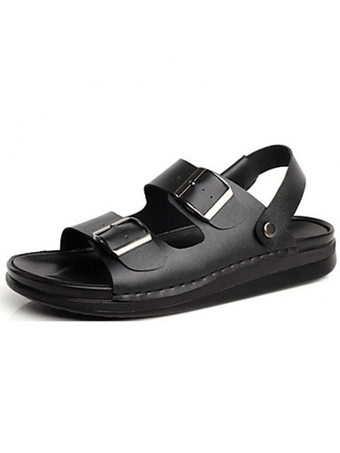 Men's Shoes Outdoor / Office & Career / Work & Duty / Athletic / Casual Nappa Leather Sandals Black / Brown / White