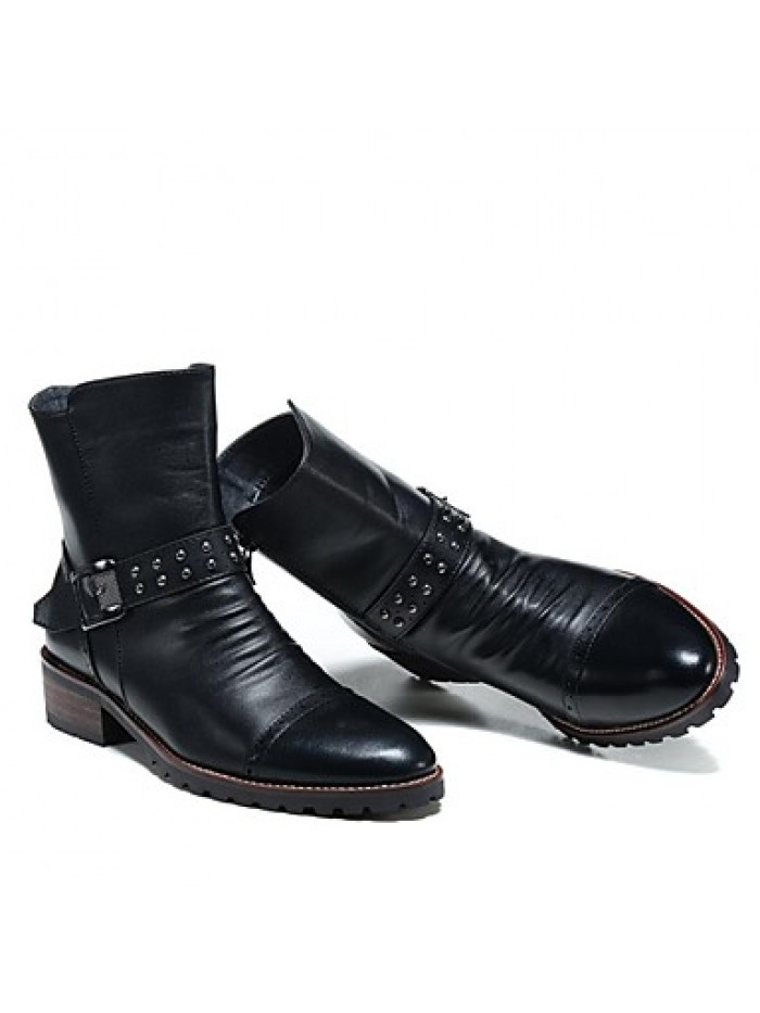 Shoes Wedding / PartyEvening / Casual Leather Boots Black