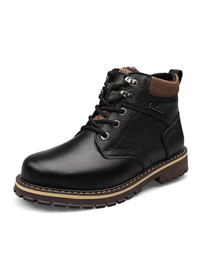 Bigs Size 38-50 Shoes Outdoor / OfficeCareer / Casual Leather / Calf Hair Boots Black / Brown