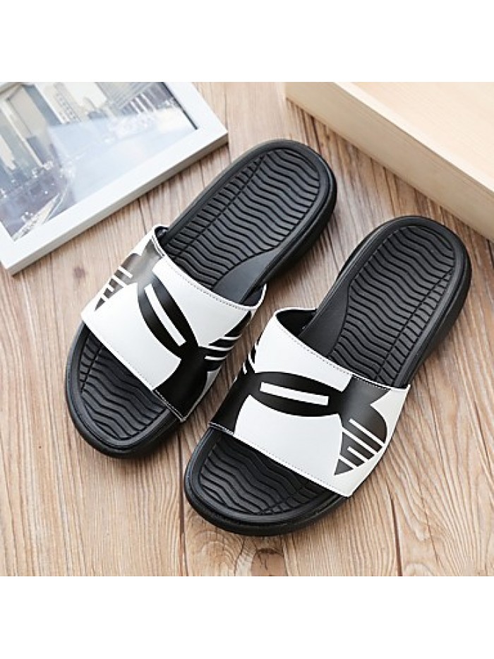 Men's Slippers Casual/Beach/Home Fashion Synthetic Leather Slip-on Shoes Slide Sandals 39-44