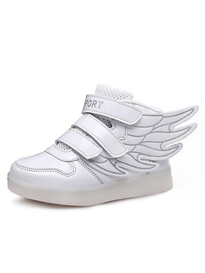 Girl's LED Shoes Sneakers Comfort / Flats Athletic / Casual / Magic Tape / wings / LED Blue / Pink / Red / White