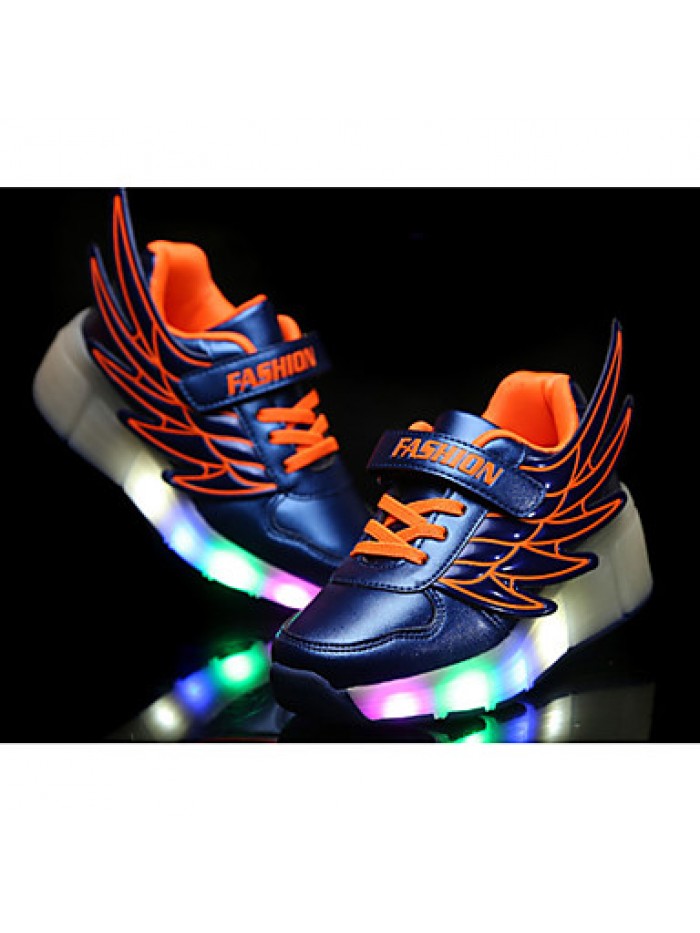 LED's Shoes Girl's Flats Summer Roller Skate Shoes PU Casual Flat Heel LED Black / Royal Blue / Fuchsia / Orange Others