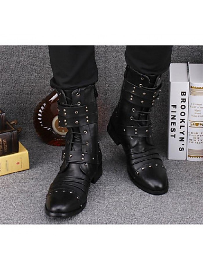 Shoes Casual Leather Boots Black