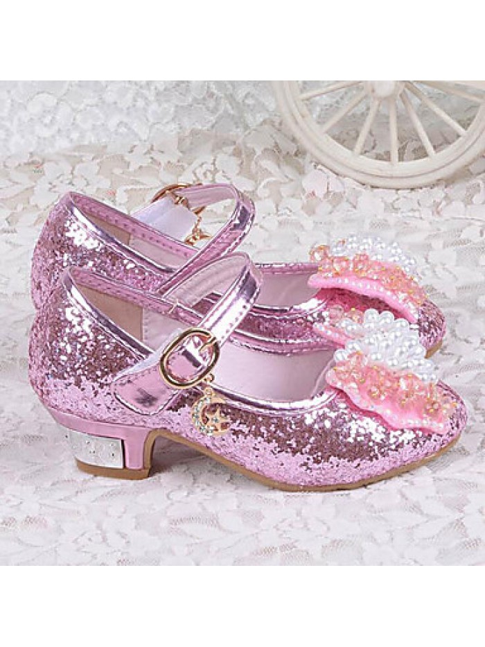 Girls Glass Slipper Princess Crystal Shoes Soft Bottom Dress shoes Leather Princess Shoes Performance shoes Sandal Shoes