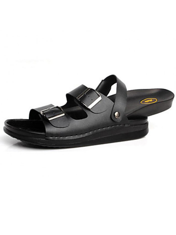 Men's Shoes Outdoor / Office & Career / Work & Duty / Athletic / Casual Nappa Leather Sandals Black / Brown / White