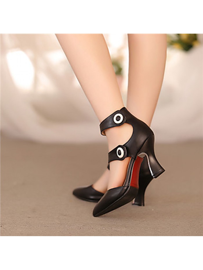 Women's / Girl's Heels Summer / Fall Heels Leatherette Dress Kitten Heel Buckle / Others Pink / Red / White