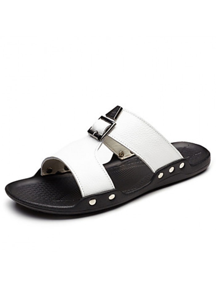 Men's Shoes Outdoor / Office & Career / Casual Leather Sandals Black / Yellow / White