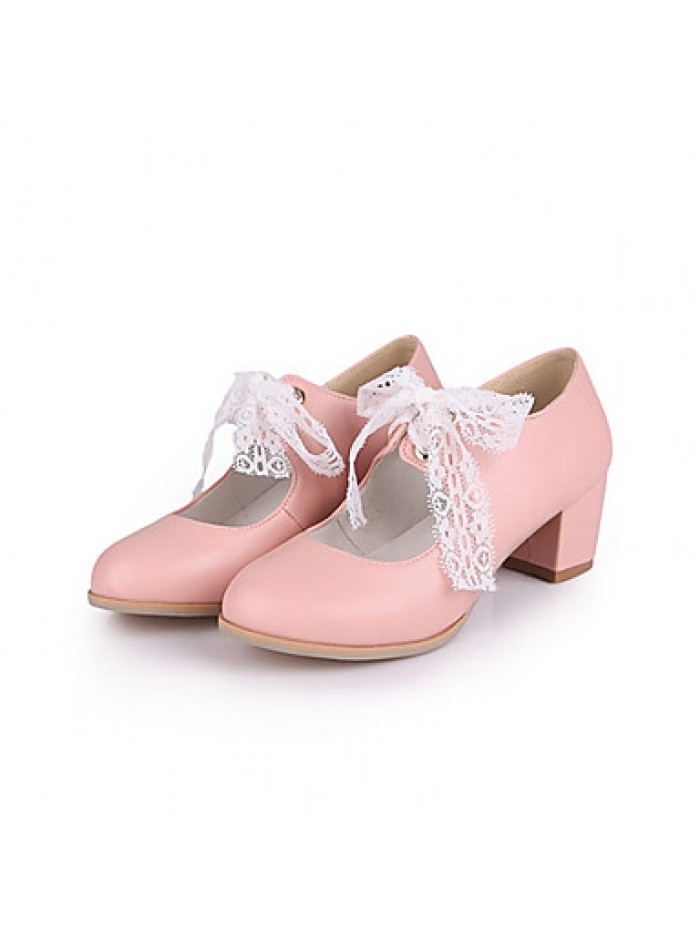 Girls' Shoes Casual Heels/Round ToePumps/Heels Blue/Pink/White