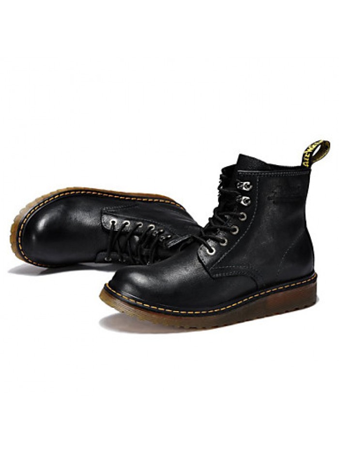 Shoes Outdoor / OfficeCareer / Casual Leather Boots Black / Brown