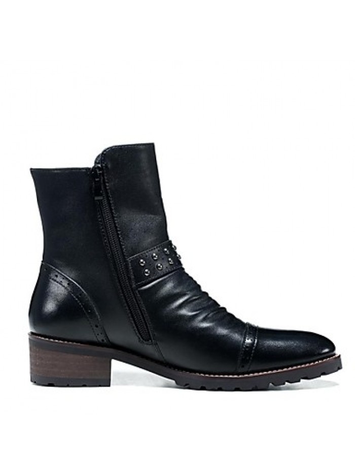 Shoes Wedding / PartyEvening / Casual Leather Boots Black