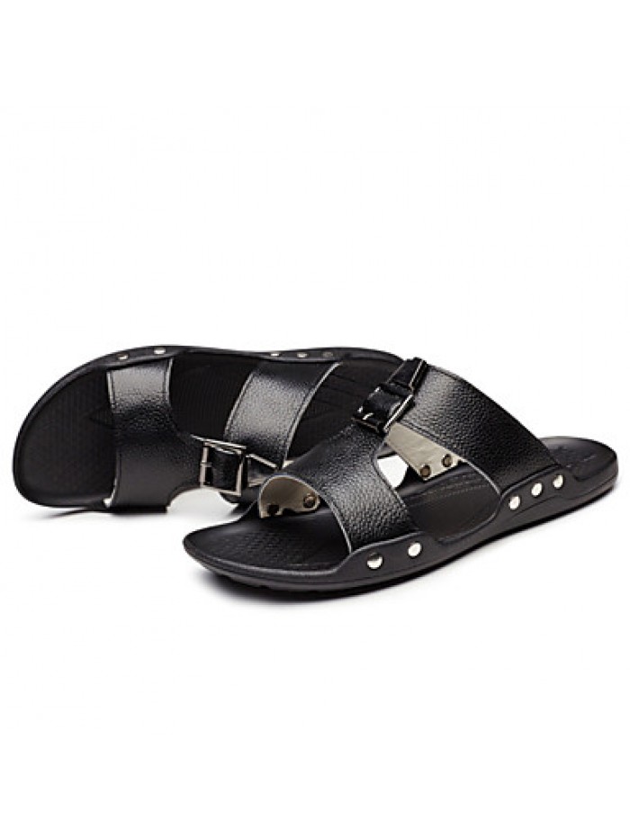 Men's Shoes Outdoor / Office & Career / Casual Leather Sandals Black / Yellow / White