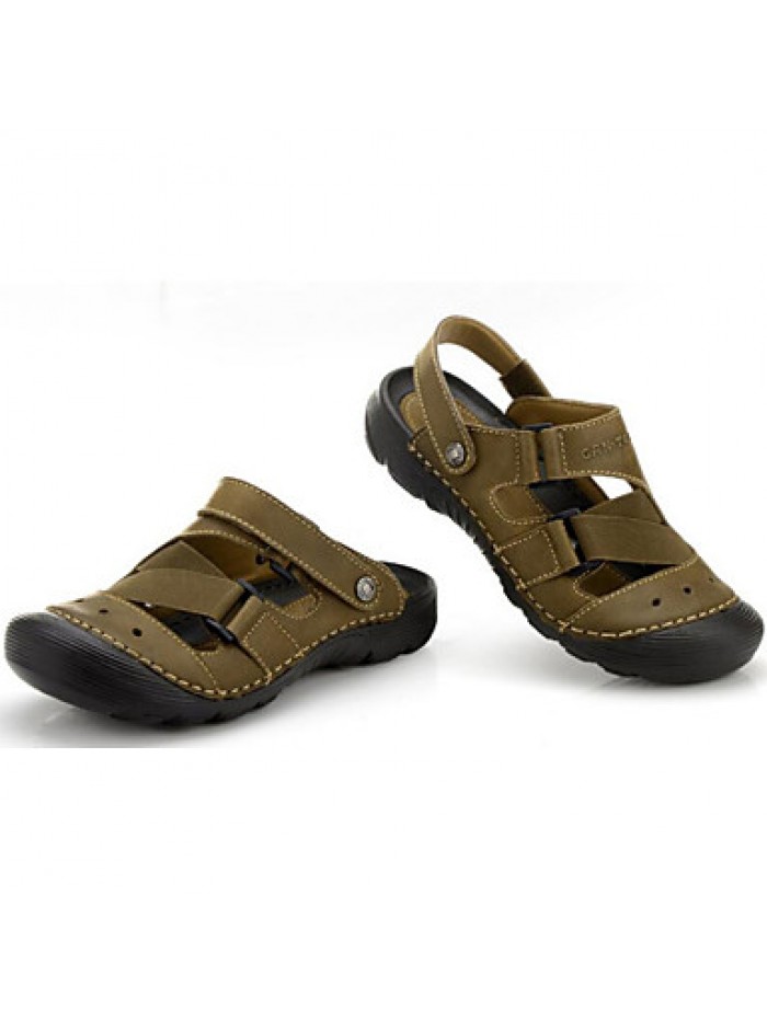 Men's Shoes Outdoor / Office & Career / Athletic / Dress / Casual Nappa Leather Sandals Khaki