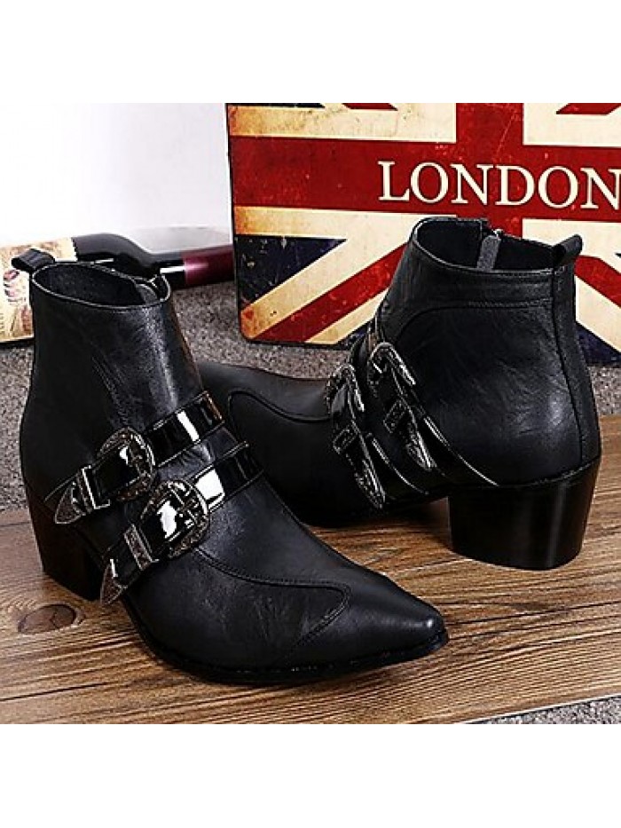 Shoes Limited Edition Pure Handmade Outdoor / PartyEvening Leather Fashion Boots Black