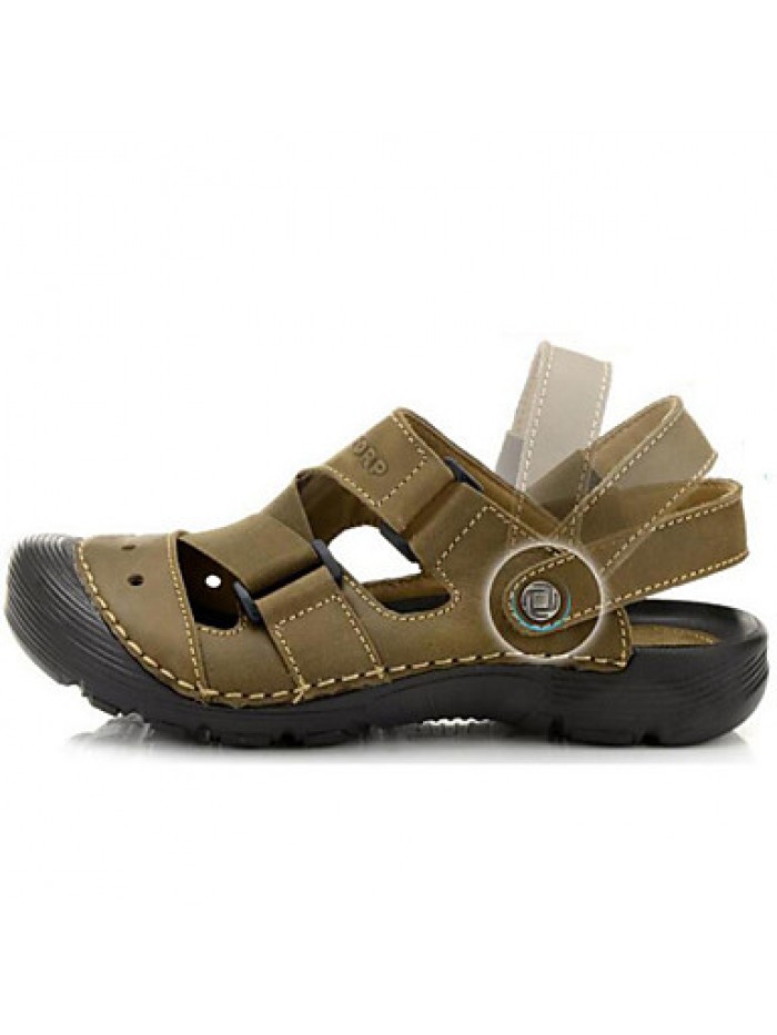 Men's Shoes Outdoor / Office & Career / Athletic / Dress / Casual Nappa Leather Sandals Khaki