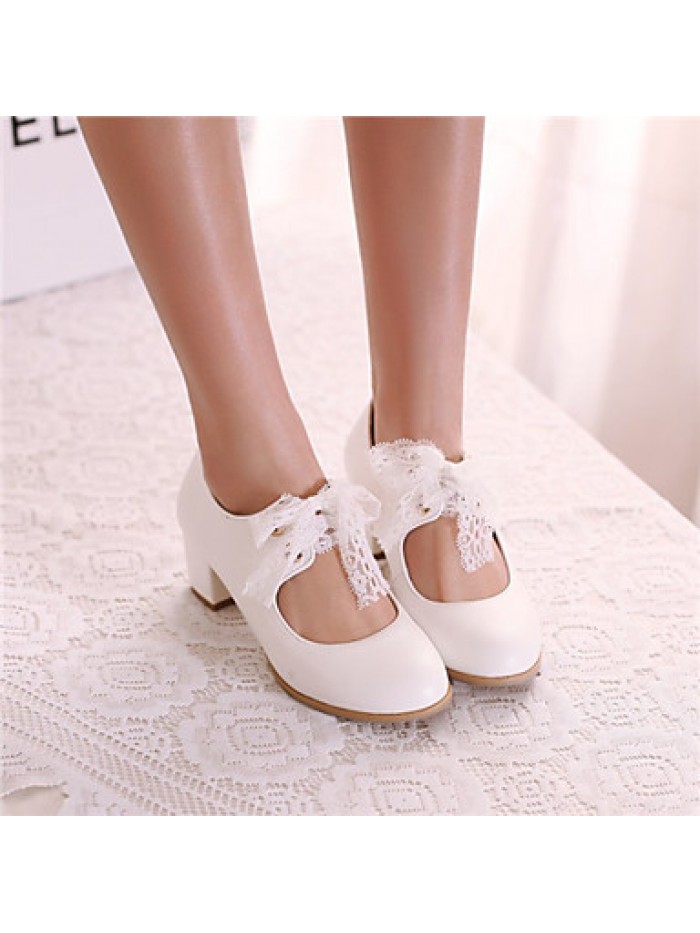 Girls' Shoes Casual Heels/Round ToePumps/Heels Blue/Pink/White