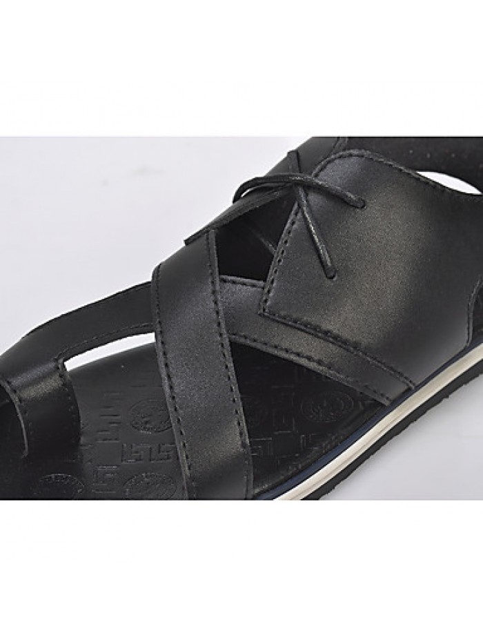 Men's Shoes Casual Leatherette Sandals Black / White