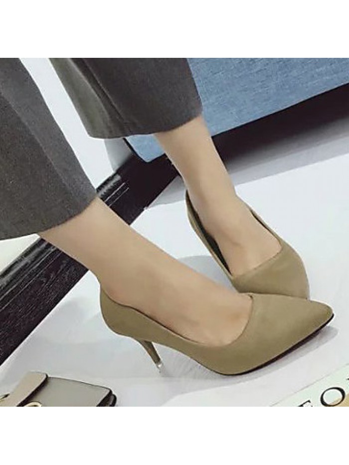 Women's Heels Fall Heels / Pointed Toe Suede Casual Stiletto Heel Others Black / Green / Red / Gray / Camel Others