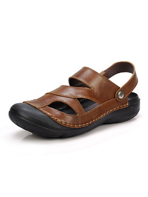 Men's Shoes Leather Casual Sandals Casual Brown / ...