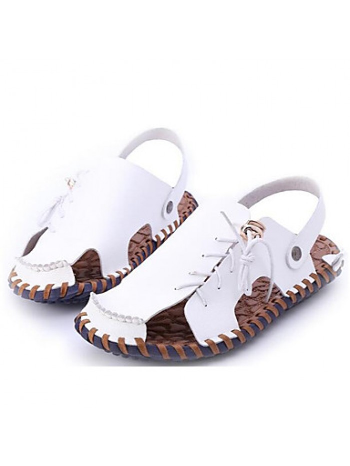 Men's Shoes Outdoor / Office & Career / Athletic / Dress / Casual Nappa Leather Sandals Black / Brown / White