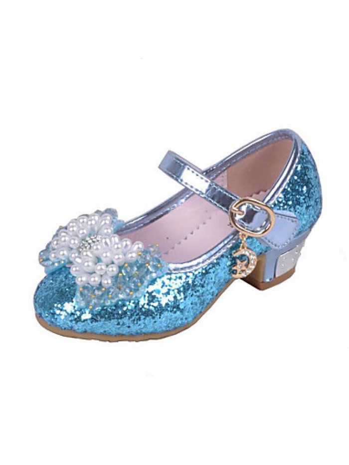 Girls Glass Slipper Princess Crystal Shoes Soft Bottom Dress shoes Leather Princess Shoes Performance shoes Sandal Shoes