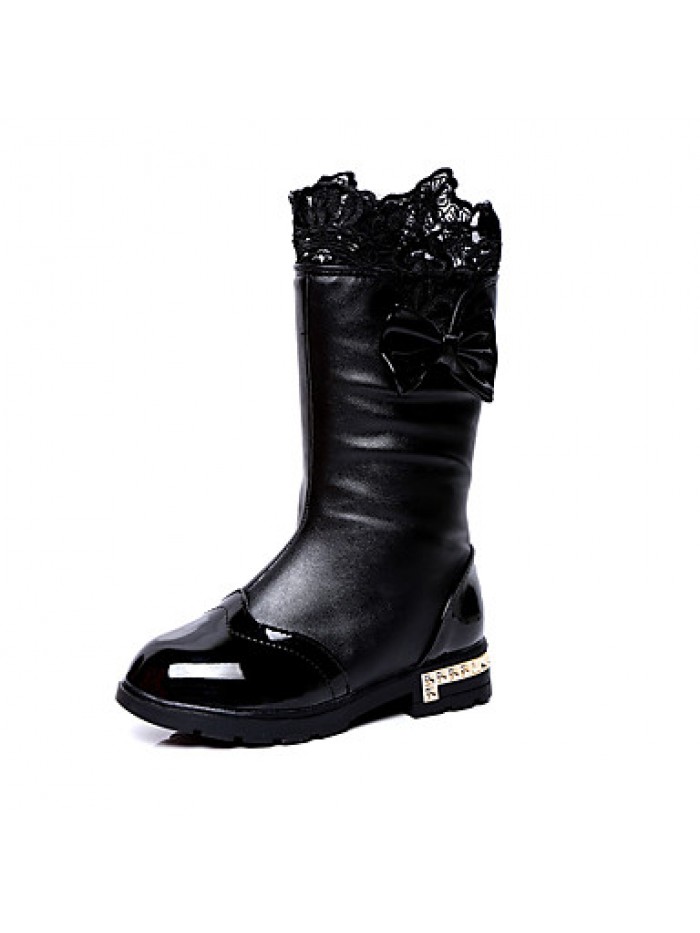 Girl's Boots Spring / Fall / Winter Snow Boots / Bootie / Comfort Leather Outdoor / Waterproof / Casual Low Heel Zipper