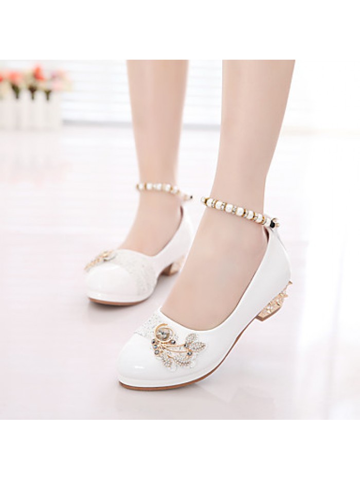 Girls' Shoes Slipper Princess Crystals Shoes Dress shoes Wedding / Dress/PerformanceHeelsSandalsLatin shoes Heels