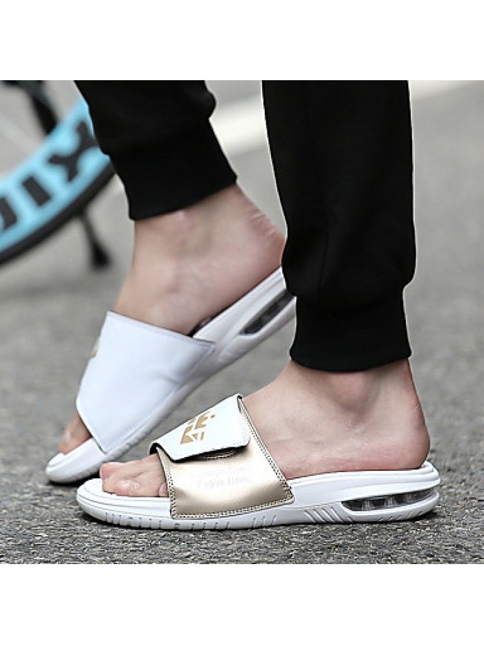 Men's Slippers Casual/Beach/Home Fashion Microfibre Leather Slip-on Shoes Slide Sandals 39-44